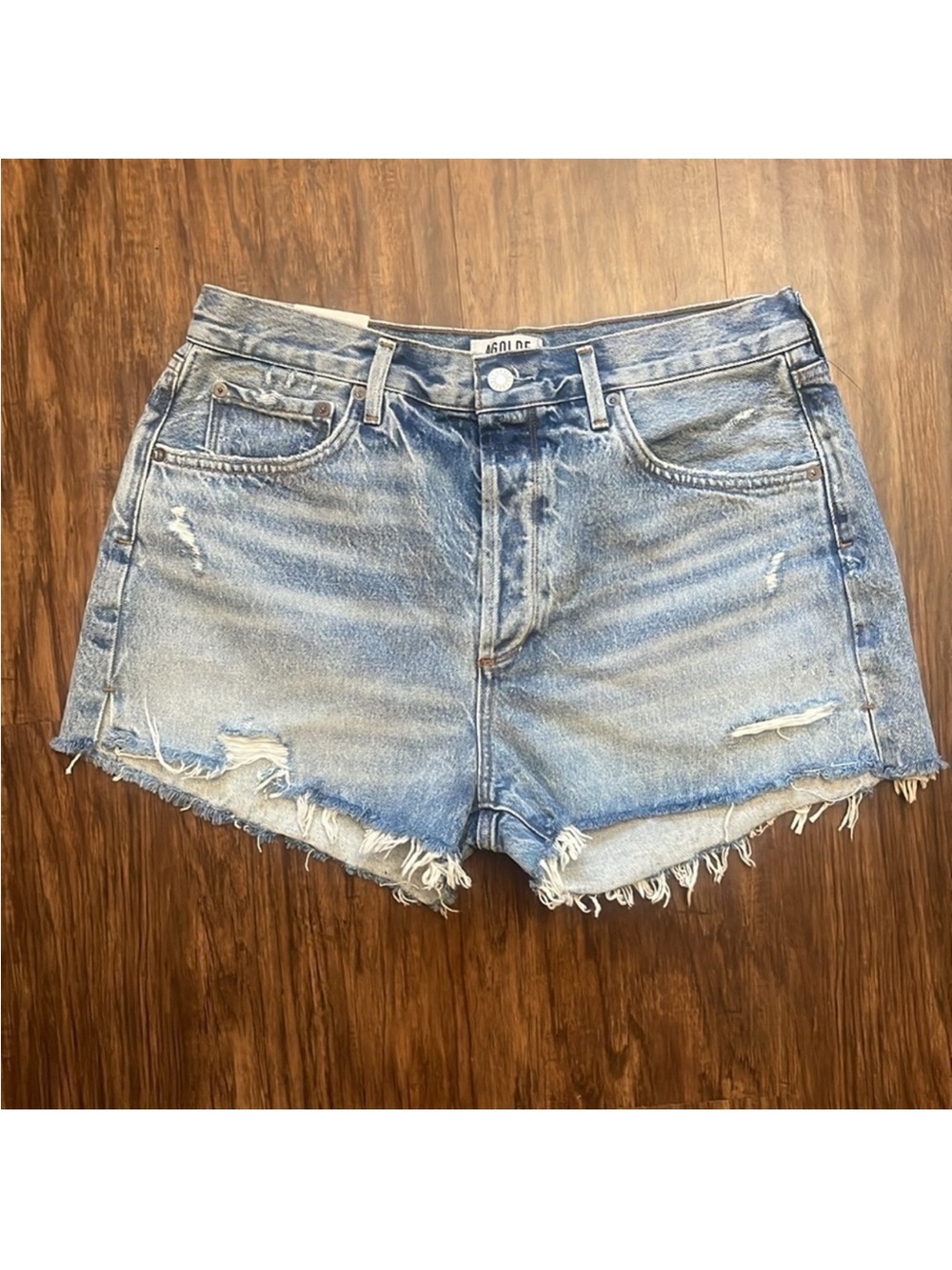 NWT Agolde Jaden Denim cutoff surreal jean distressed Shorts 32